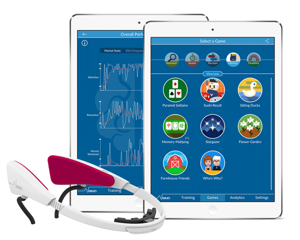 SenzeBand and Tablet displaying Memorie App