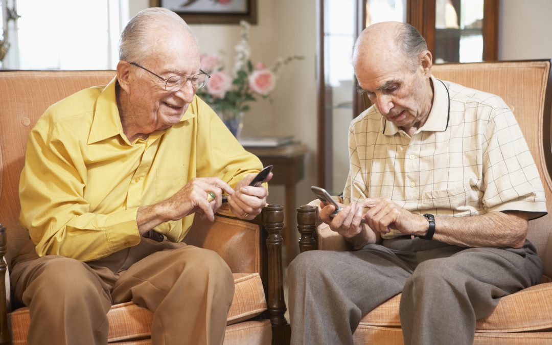 Seniors playing on their phones